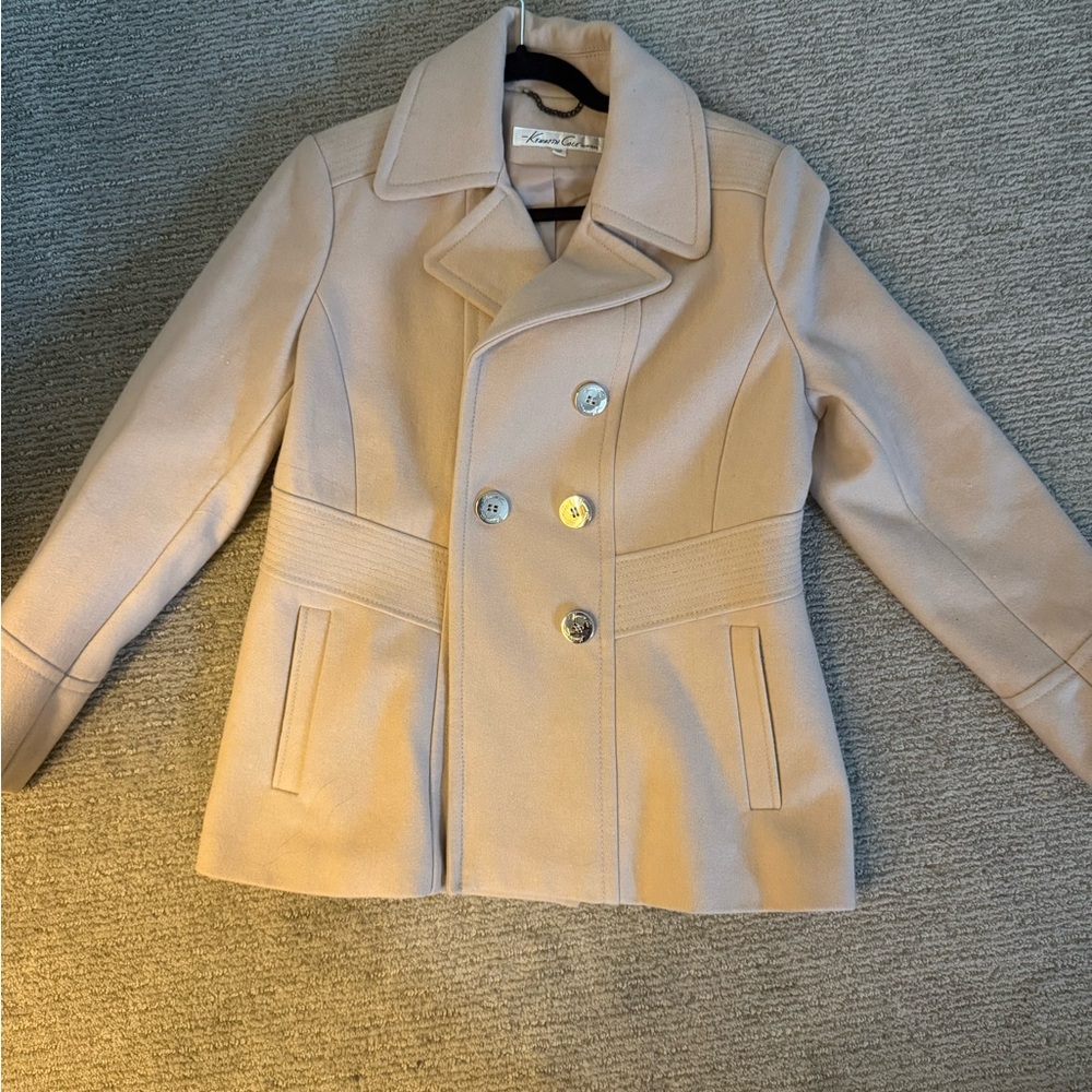 Women's Cream Double-Breasted Jacket